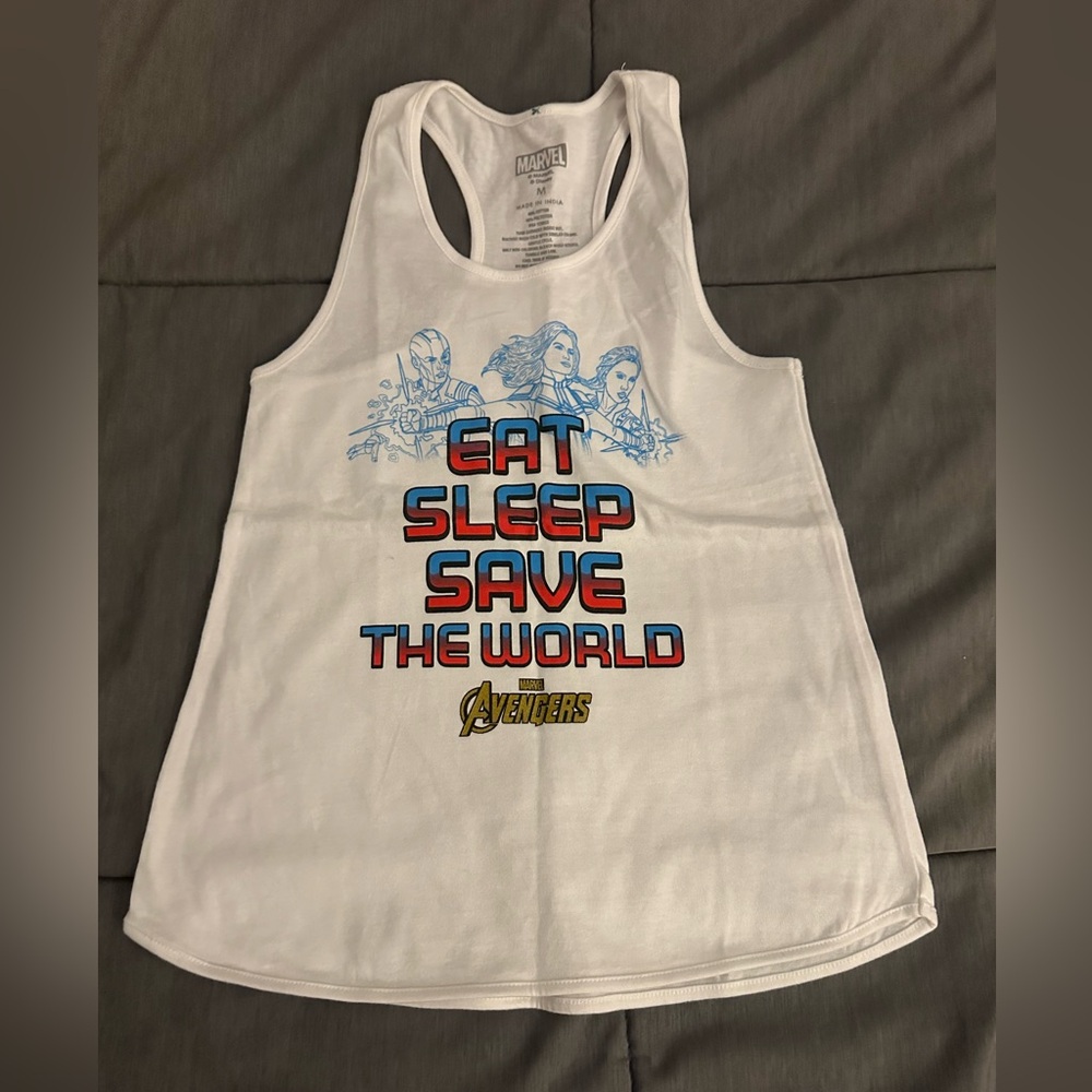 Marvel Logo White Tank Top